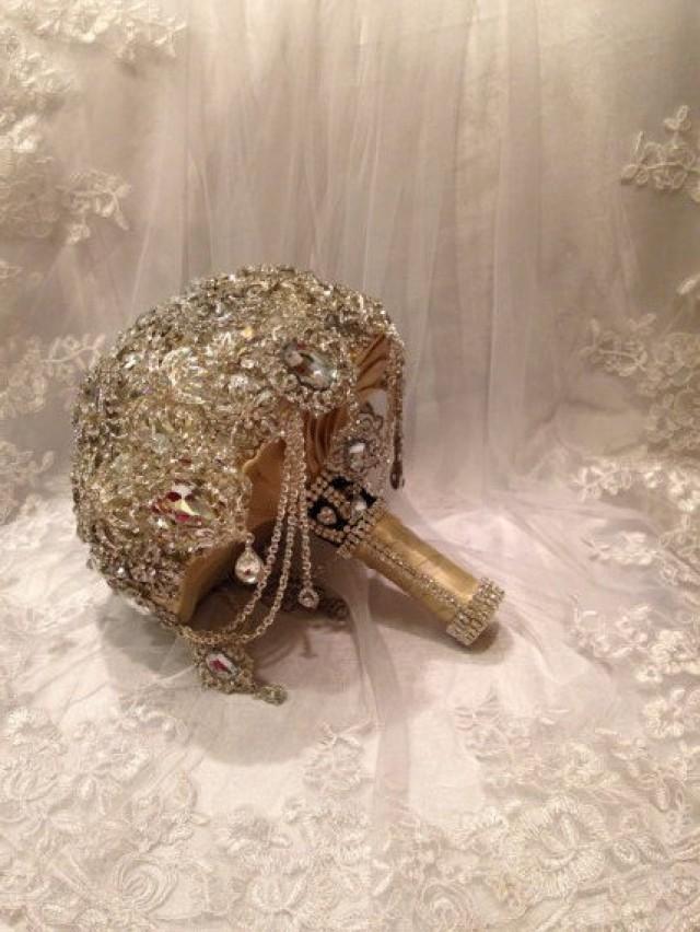 Keepsake Wedding Brooch Bouquet Deposit On Crystal Bling Broach