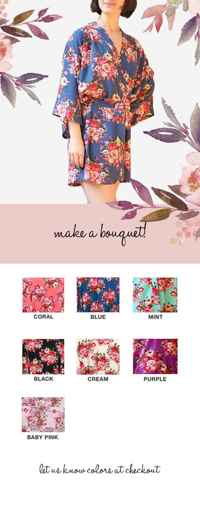 Cotton Floral Bridesmaid Robes Summer Bride Cotton Robe Maid Of Honor Floral Robes