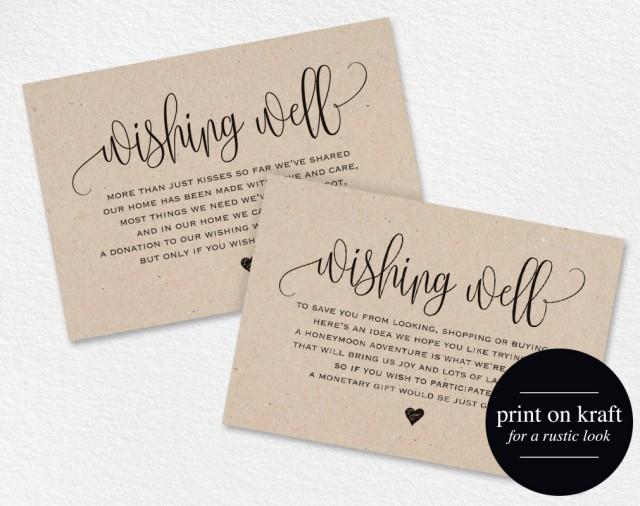 Wishing Well Card, Wedding Wishing Well, Wishing Well Printable