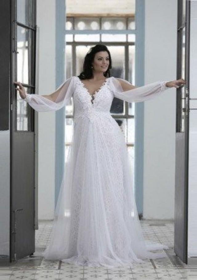 Long Sleeve Wedding Dress For Plus Size Bride Darius Cordell 2646864 Weddbook 9177