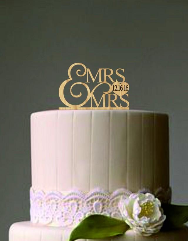 Mrs And Mrs Wedding Cake Topper Same Sex Wedding Cake Topper Rustic Wedding Cake Topper