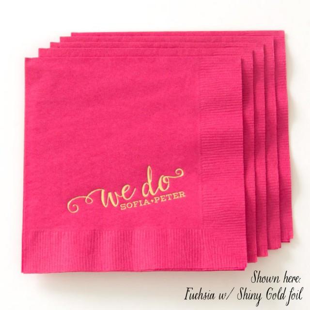 WE DO Cocktail Napkins Wedding Napkins, Wedding Decor, Reception