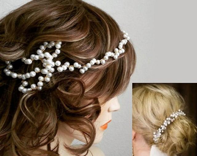1920s Pearl Bridal Headband Wedding Pearl Headband Pearl