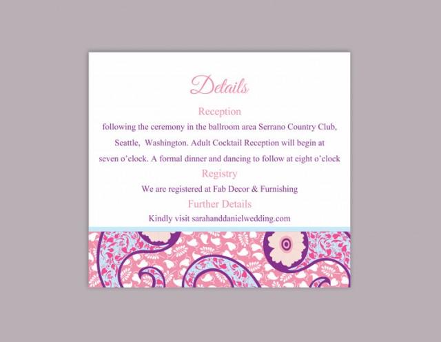 DIY Bollywood Wedding Details Card Template Editable Word File Instant