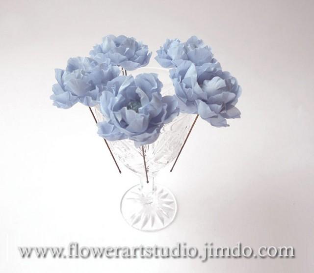 Blue Flower Hair Pins Wedding Flowers Five Small Hair Flowers