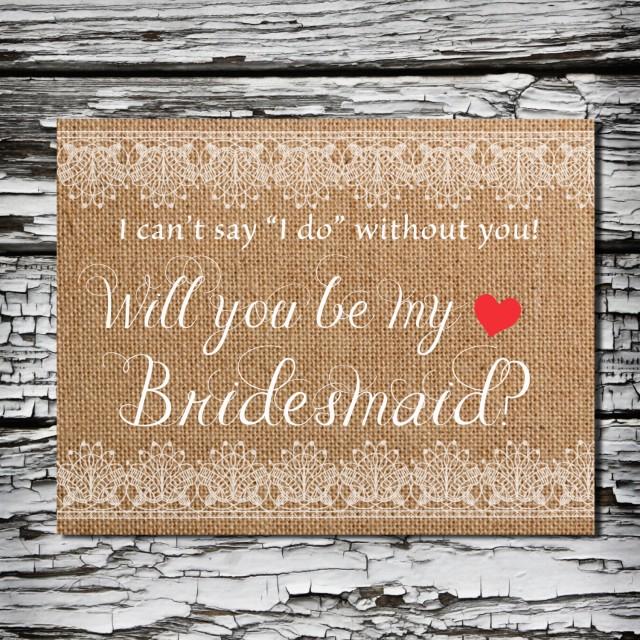 Printable Will You Be My Bridesmaid Card Rustic Bridesmaid Proposal ...