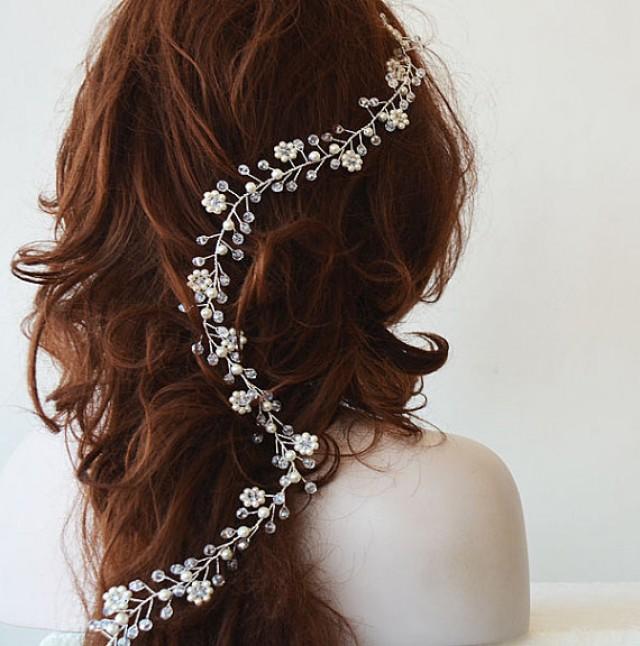 Bridal Hair Vine Wedding Hair Vine Pearl Hair Vine Long Pearl