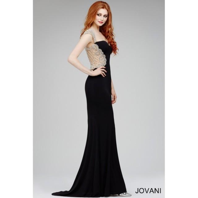 Jovani Cap Sleeve Black Dress 27513 Fantastic Wedding Dresses