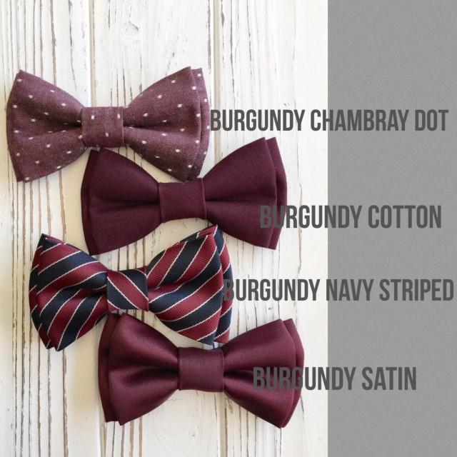 Burgundy Satin Bowtie Wedding Bowtie Grooms Bowtie Groomsmen
