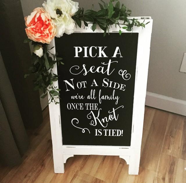Pick A Seat Wedding Chalkboard Easel Chalkboard Sign Wedding Sign 