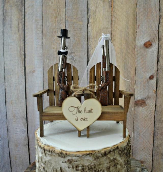 Shot Gun Hunting Themed Wedding Cake Topper Grooms Cake Hunting Groom Deer Duck Hunter 