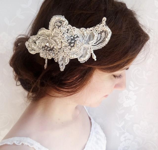 Lace Headpiece, Lace Hair Comb, Lace Hair Piece, Bridal Hair Clip