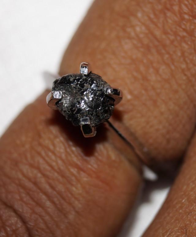 uncut black diamond ring