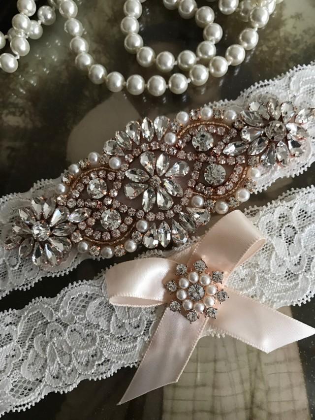SALEWedding GarterGartersIvoryROSE GOLDGoldRose Gold Applique