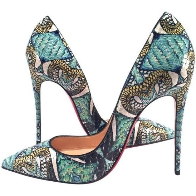 Christian Louboutin Nib Python Inferno 