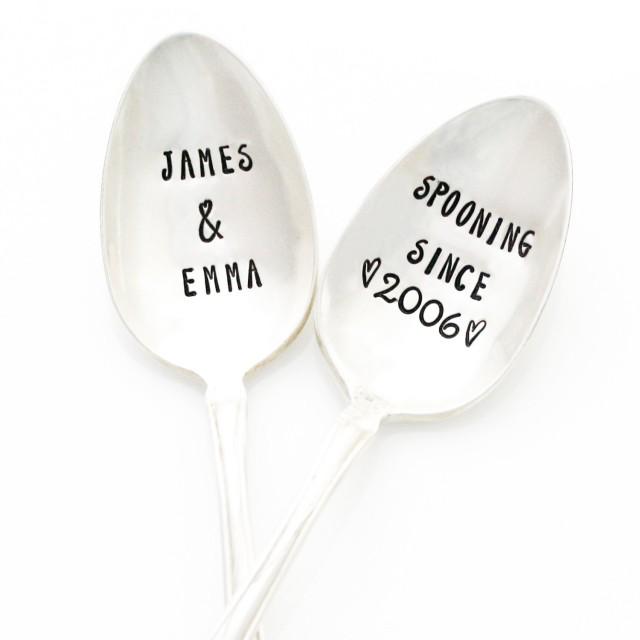 Personalized Spooning Since Spoons With Your Names And Anniversary Year
