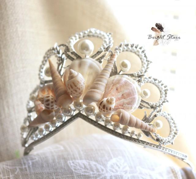 Mermaid Crowns Shell Crown Pearl Wedding Tiara Beach Wedding
