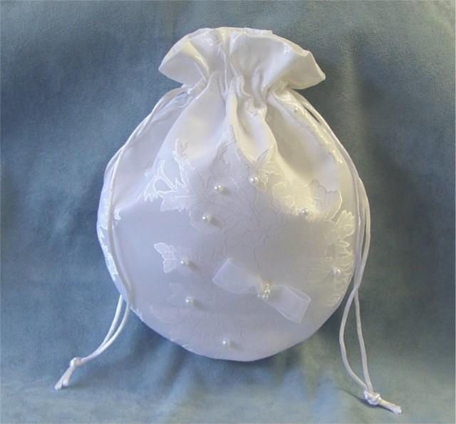 Bridal Purse Wedding Bag Drawstring Reticule Hand Bag Money Bag