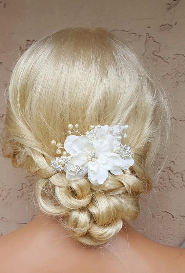 Bridal Hair Comb, Wedding Comb, Ivory Comb, Floral Wedding Comb, Ivory