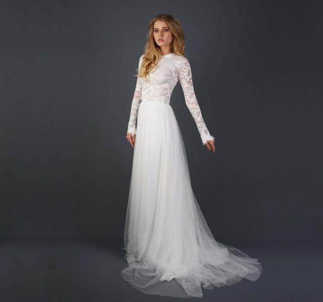 long sleeve silk white dress