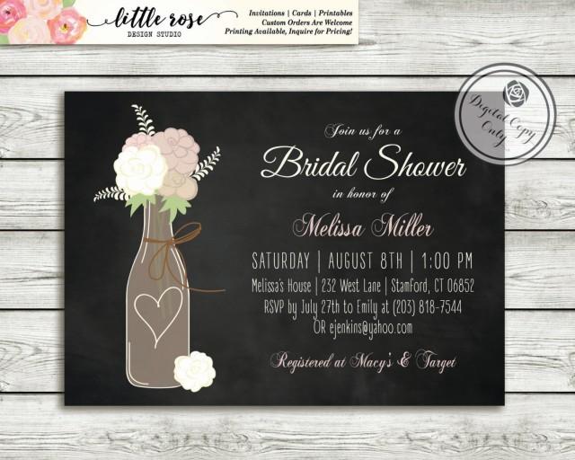 Wine Bridal Shower Invitation Wedding Shower Invite Wine Bottle