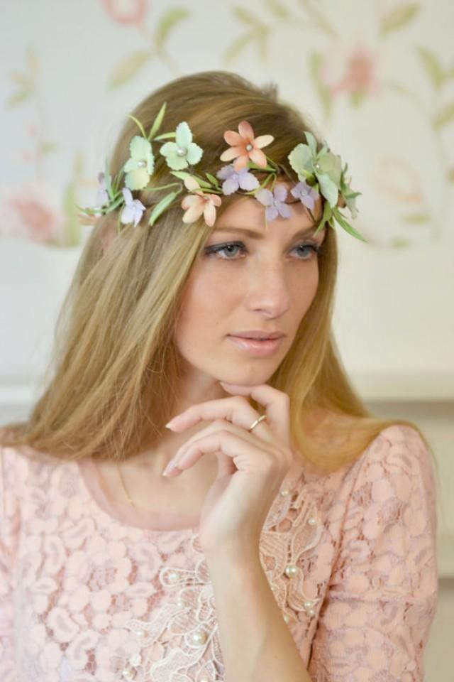 Bridal Floral Headband Woodland Crown Hydrangea Head Piece Wedding