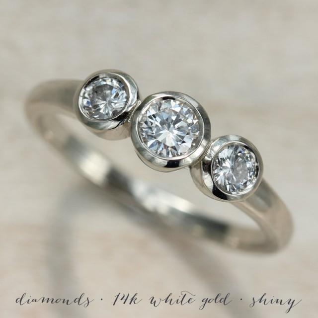 Three Stone Ring Ethical And Ecofriendly 3 Stone Engagement Ring In Gold Or Palladium With