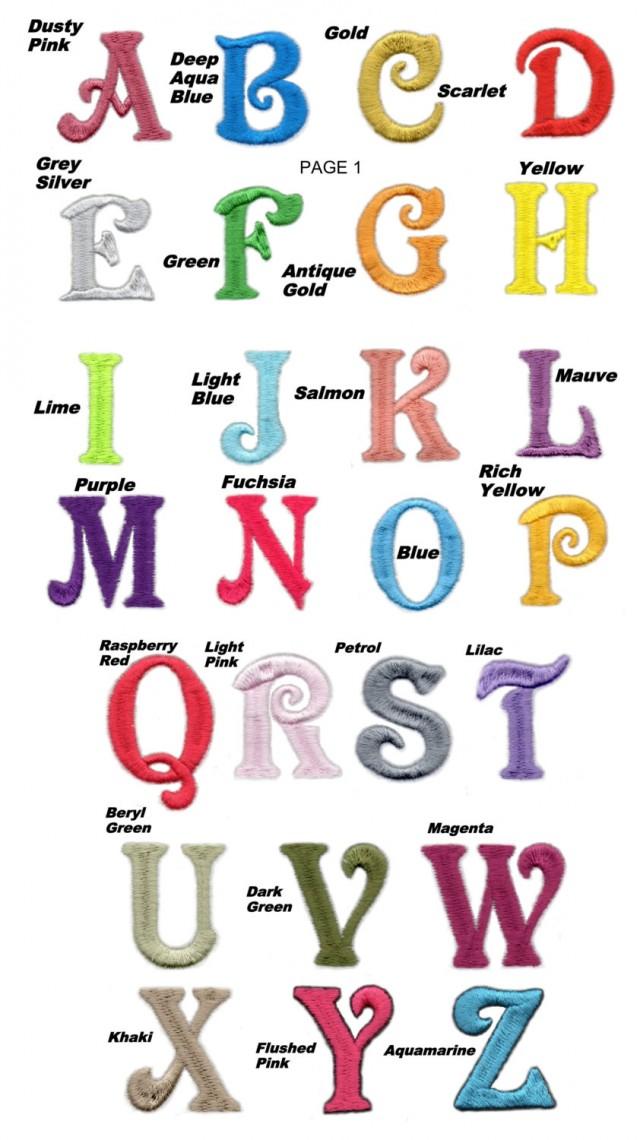 FABRIC Iron On Colourful LETTER'S NUMBER'S Embroidered Applique Motif Alphabet 2661653 Weddbook