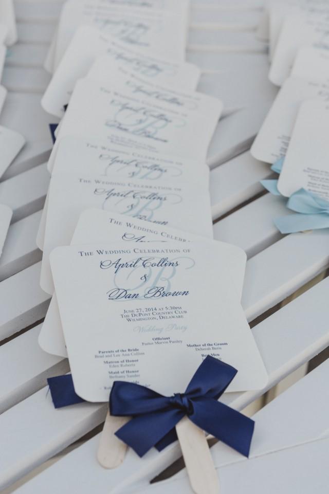 Navy Wedding Programs Wedding Program Fans Nautical Wedding
