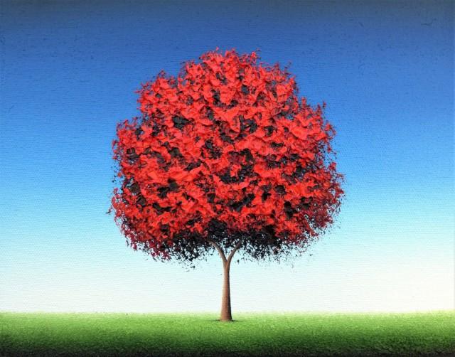 Red Tree Art Print Giclee Print Of Landscape Painting Fine Art