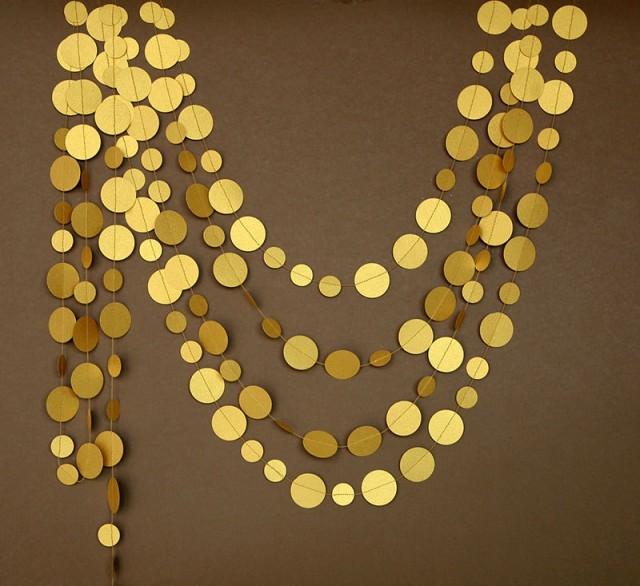 Wedding Garland, Gold Paper Garland, Gold Decor, Gold Decoration