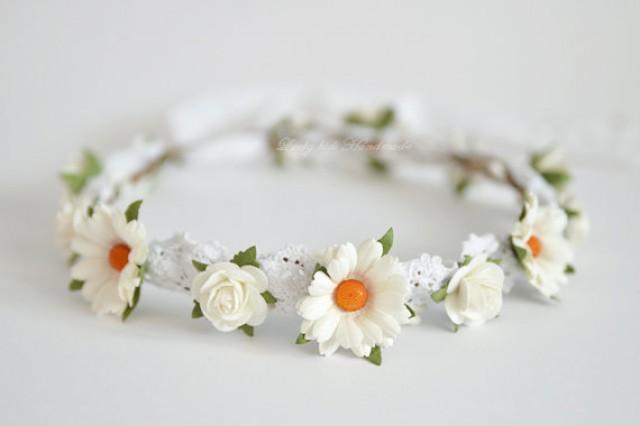 flower girl daisy head wreath