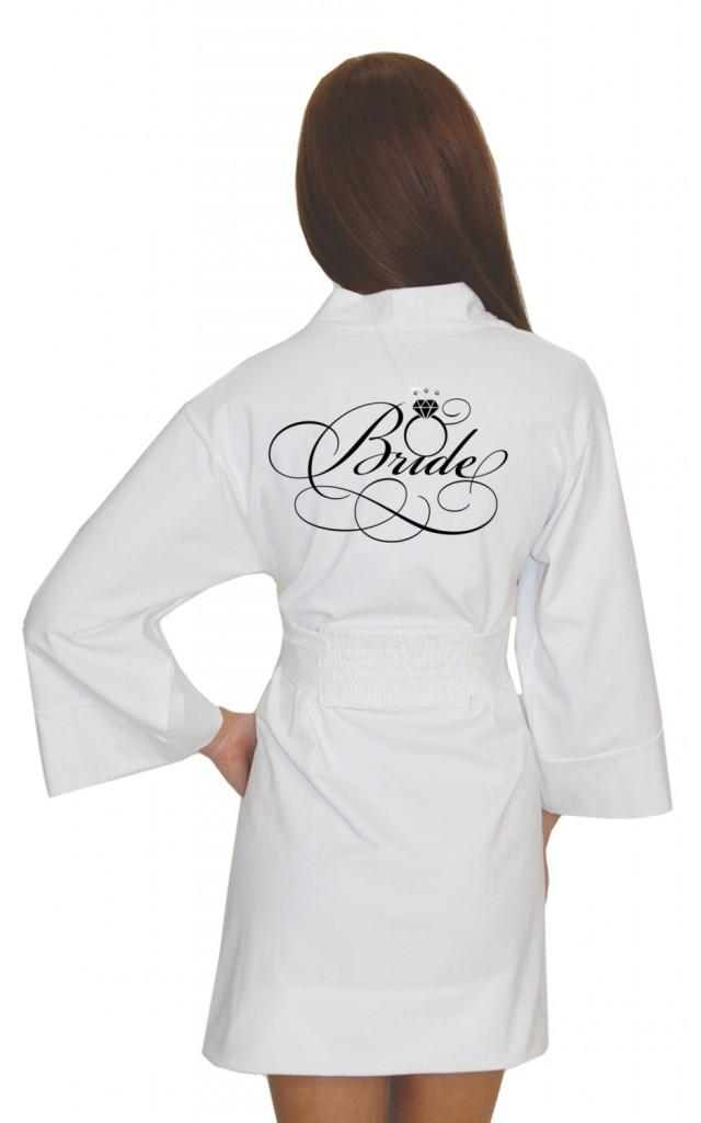 White Bridal Robe, Bride Cotton Modal, Bridal Wedding Robe, Bridal