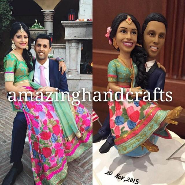 Custom Wedding Cake Toppers With Lehenga Saree Indian Wedding Souvenir 2664987 Weddbook