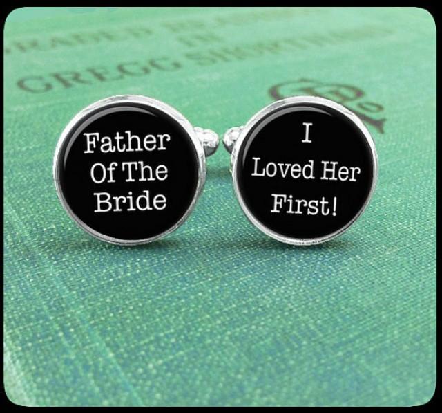 Father Of The Bride Cufflinks, Wedding Cufflinks, Wedding Cuff Links, I