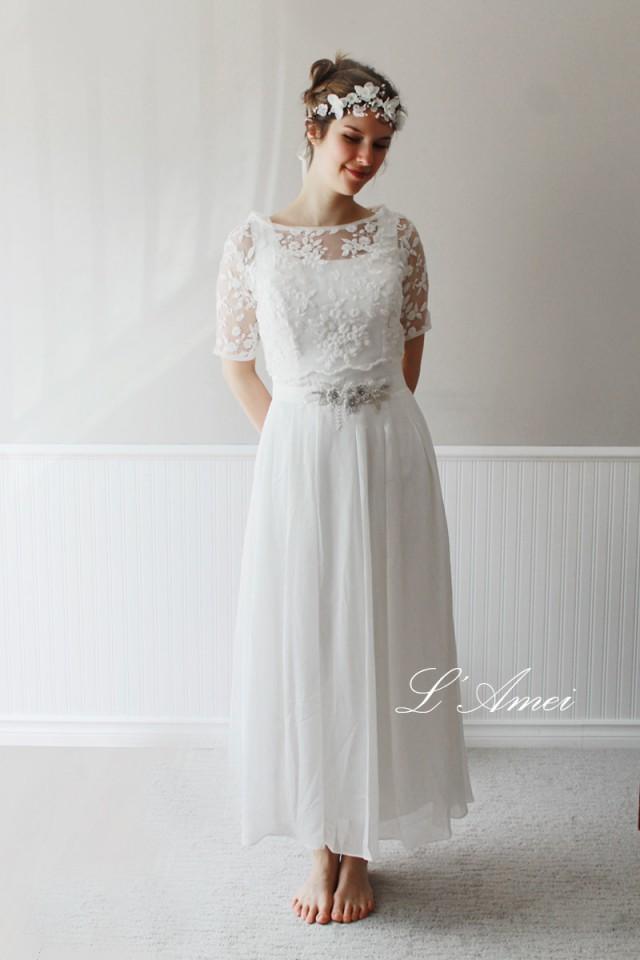 Exquisite1970 S Paris Inspired Ivory White Vintage Style Wedding