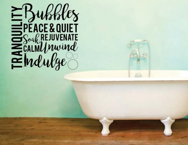 Vinyl Wall Word Decal Tranquility Bubbles Peace Quiet Soak Rejuvenate Calm Unwind Indulge Home Goods Bathroom Decor Wall Words 2665991 Weddbook