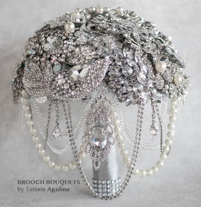 READY TO SHIP Brooch Bouquet, Wedding Bouquet, Bridal Bouquet, Crystal