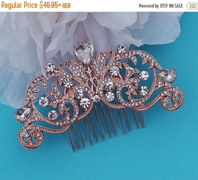 Rose Gold Or Silver Comb Bridal Crystal Vintage Hair Accessories