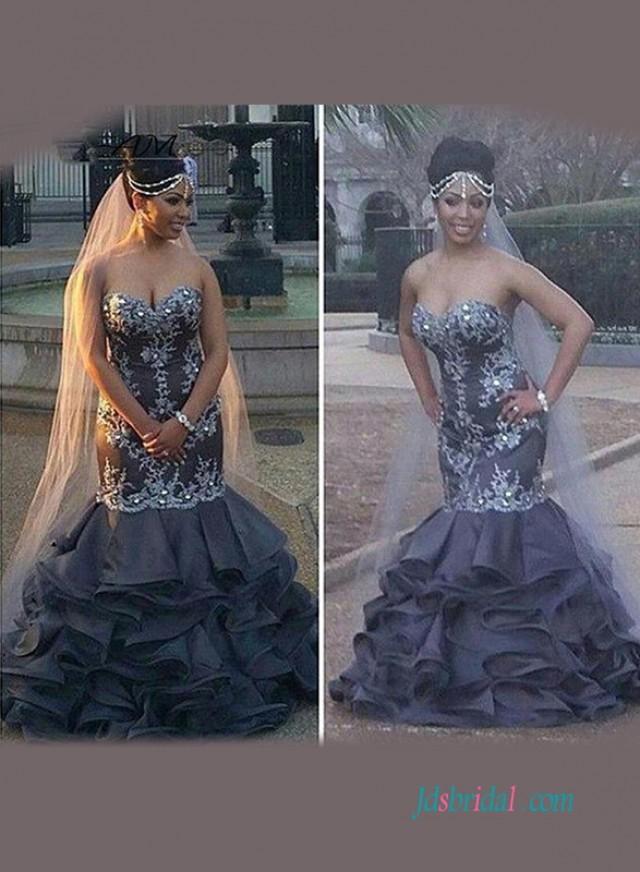 Unique Cheap Grey Colored Mermaid Wedding Dress 2666404 Weddbook