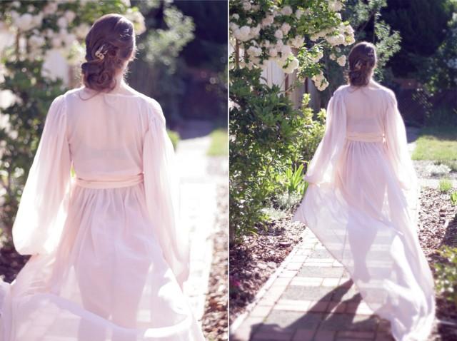 bridal robe with train