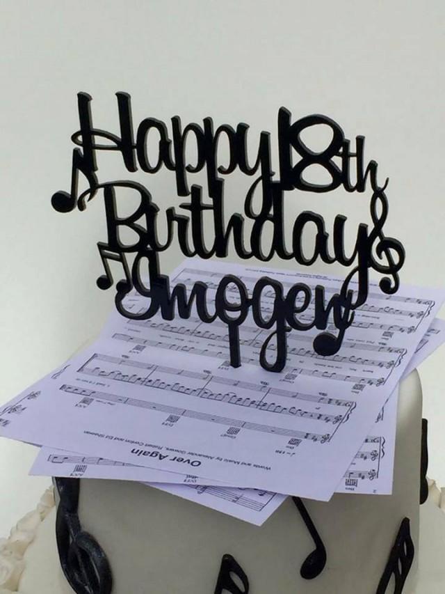 Music Note Cake Topper Custom Cake Topper Personalised Music Note