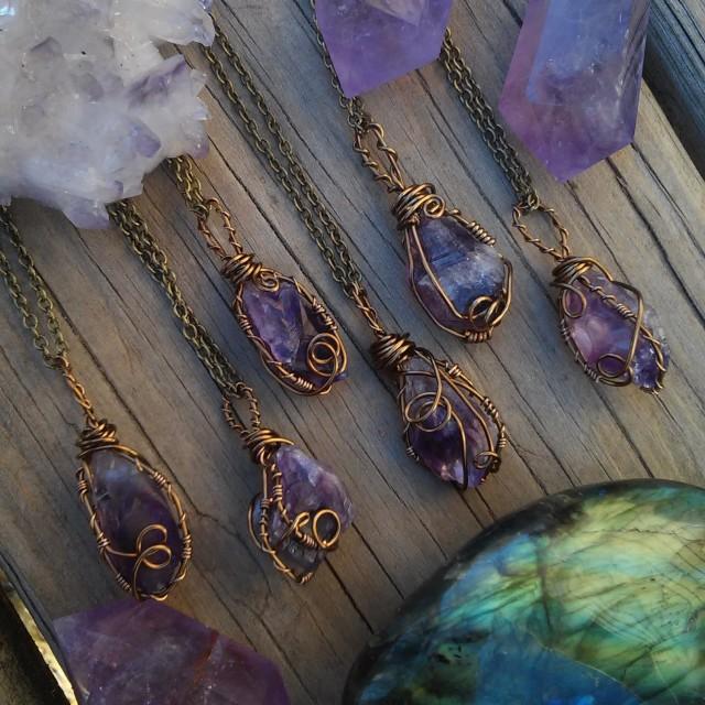 Raw Amethyst Necklace, Amethyst Necklace, Crystal Necklace, Purple