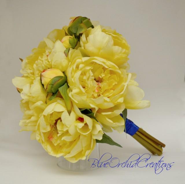 Yellow Peony Bouquet - Wedding Bouquet Yellow Bouquet Peony Bouquet