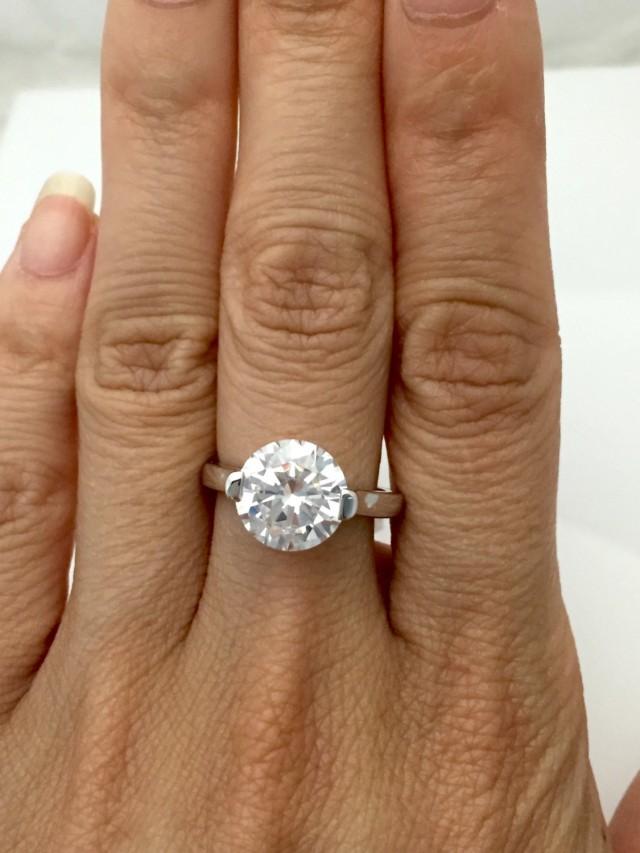simple solitaire cz engagement ring