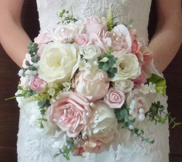 bouquet pink rose blush bridal ivory pastel country dusky bespoke peony floral weddbook hand