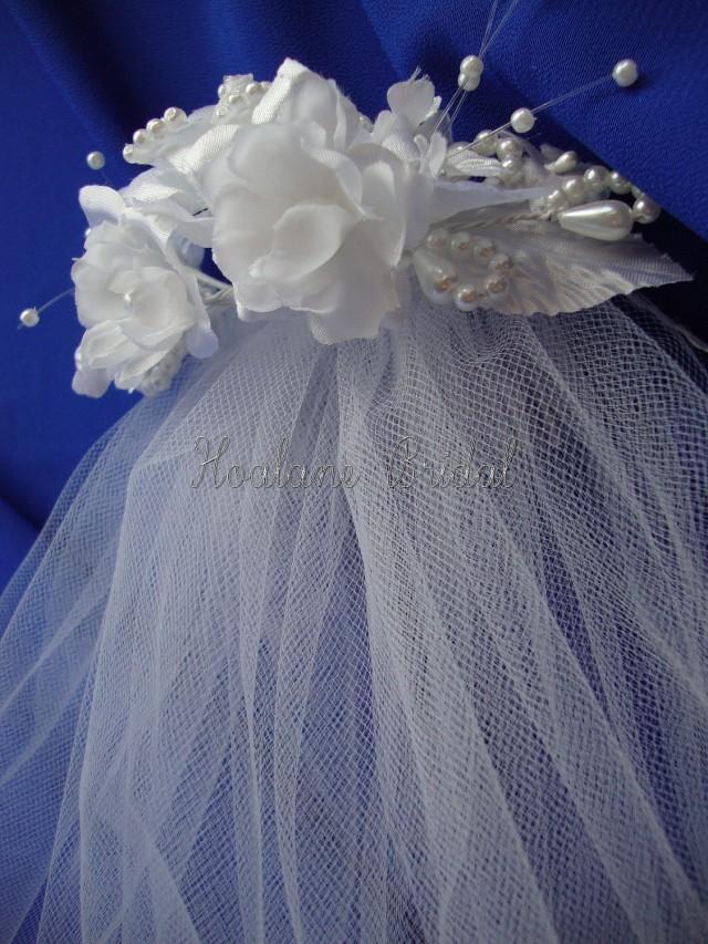 Veil, Flower Girl Veil With Headpiece, First Communion Veil With Silk