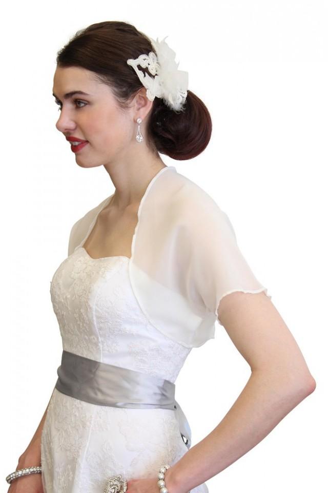 Ivory Chiffon Bolero With Short Sleeve 810CHIVY 2668892 Weddbook