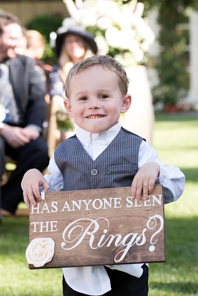 Ring Bearer Sign Custom Wording Ring Bearer Sign Personalized Rustic Ring Bearer Sign