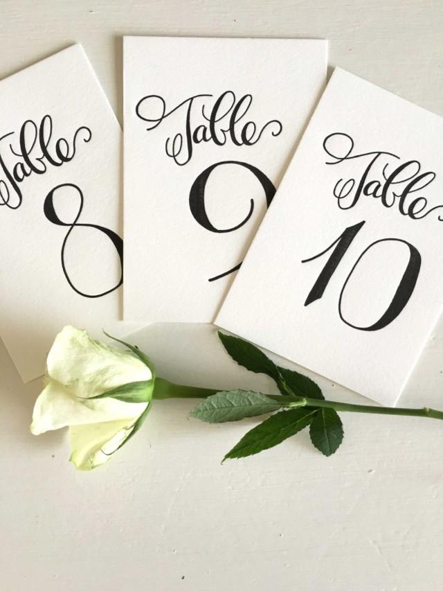 Calligraphy Table Numbers Wedding Table Numbers Wedding Table